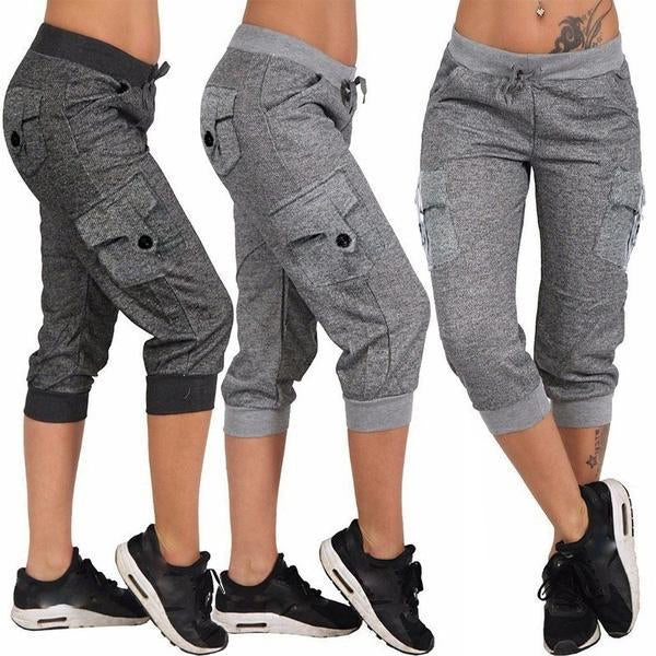 Multi-pocket Activewear Stretchy Soft Capri Pants – Click-one